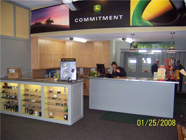 Service/sales counters for a farm implement dealer - with stainless steel countertops